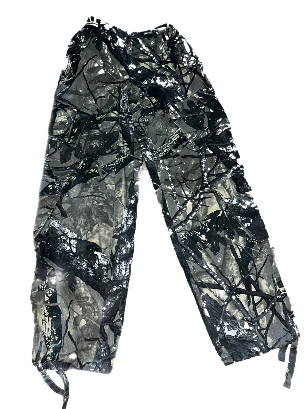 Maniere De Voir Black Gray Camouflage Wide Leg Jeans